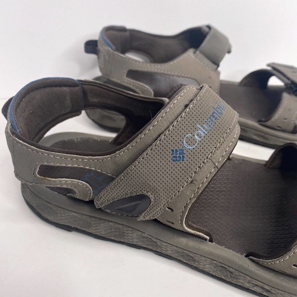 Columbia Hiking Sandals Mens Sz 12 Gray Shoes Bm4398-231 Hook And Loop Omni Grip - Picture 2 of 7